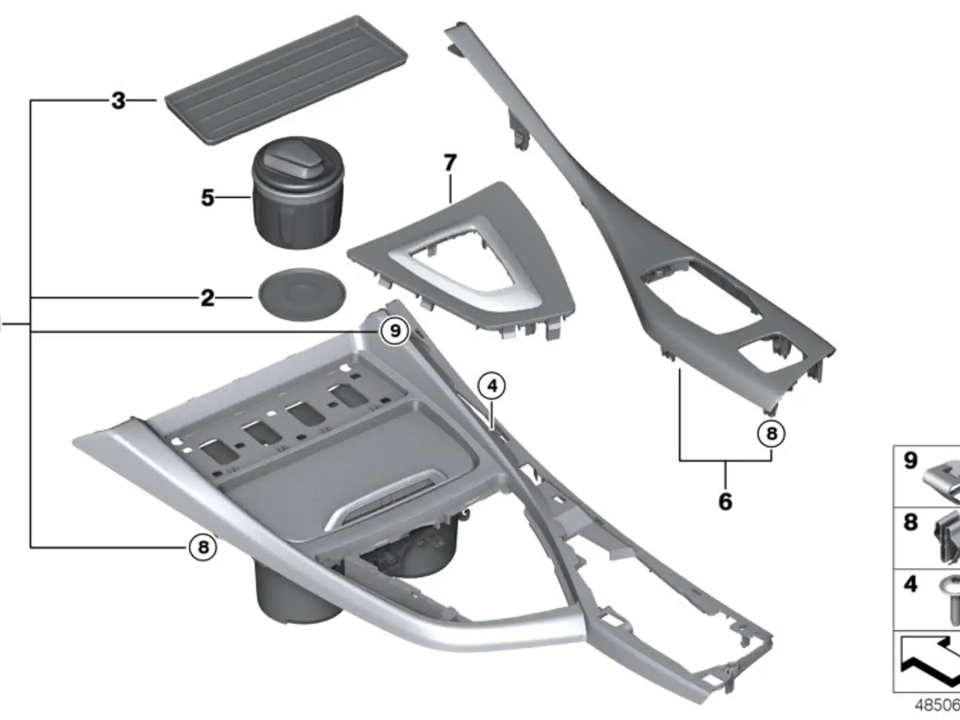 BMW Blende Mittelkonsole mit Getränkehalter F20 F21 F22 F23 F87N 51166842323