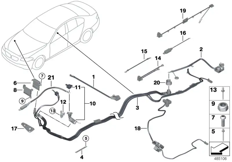 BMW Stützpunkt B+ Motorraum 61149185734 - Bildposition 10