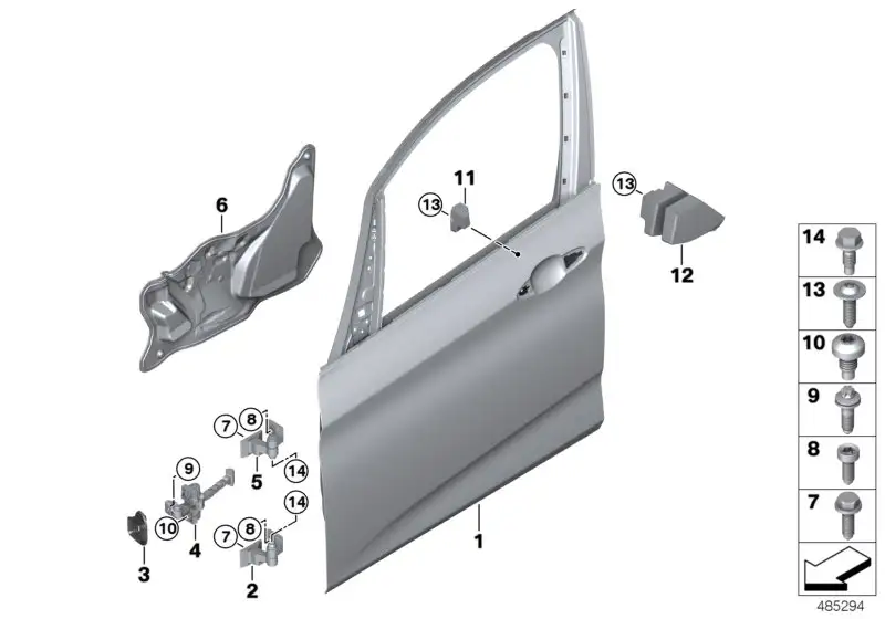 BMW Dichtung Türbremse vorne F45 F46 F60 51217297251 - Bildpositi