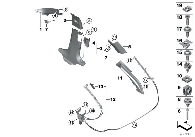 BMW Blende D-Säule rechts G31 51438070632