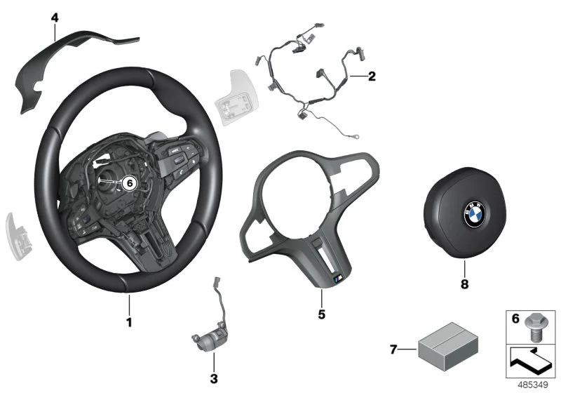 BMW Dekorblende Lenkrad F90 F91 F92 F93 F95 F96 F97 F98 32308089365