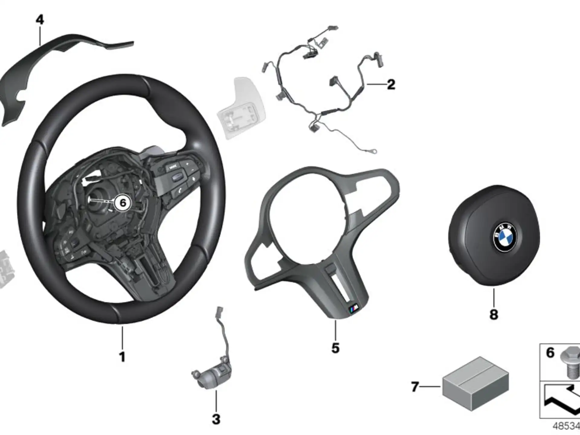 BMW Dekorblende Lenkrad F90 F91 F92 F93 F95 F96 F97 F98 32308089365