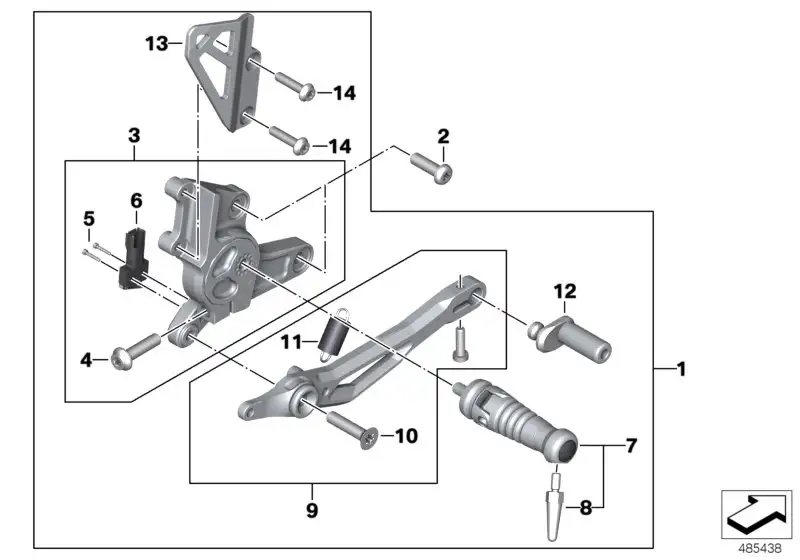 BMW Trittstück Bremse verstellbar K21 K22 K23 K32 K33 46718396528