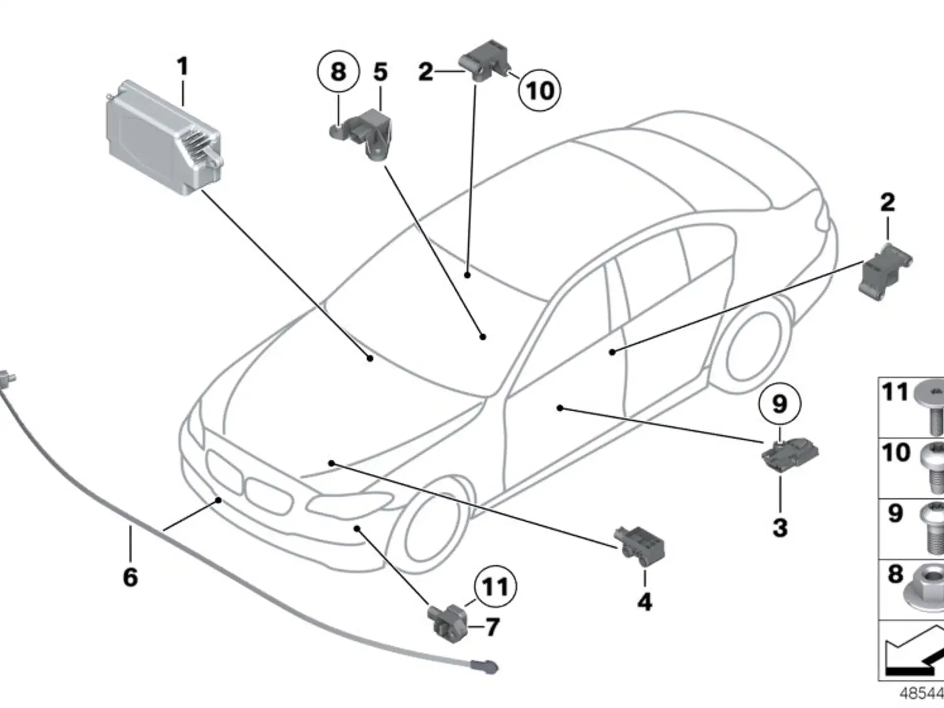 BMW Sensor Fussgängerschutz LWL F10 F11 65769318777