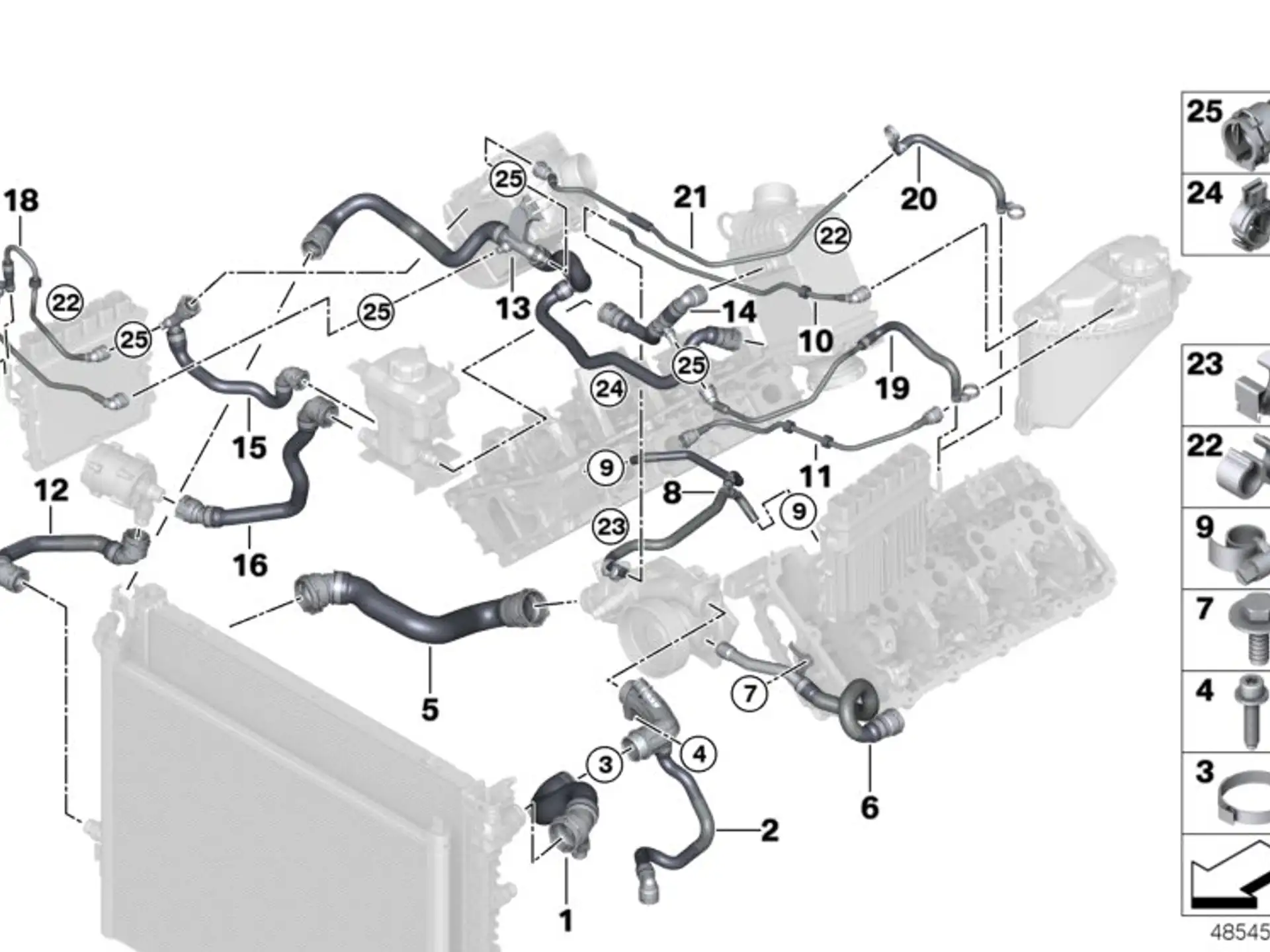 BMW Schlauch Kühlmittelkühler G11 G12 G14 G30 17128602669