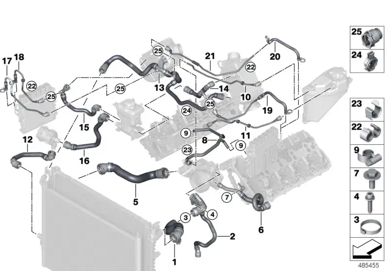 BMW Schlauch Ausgleichsbehälter- G11 G12 G30 17128602681