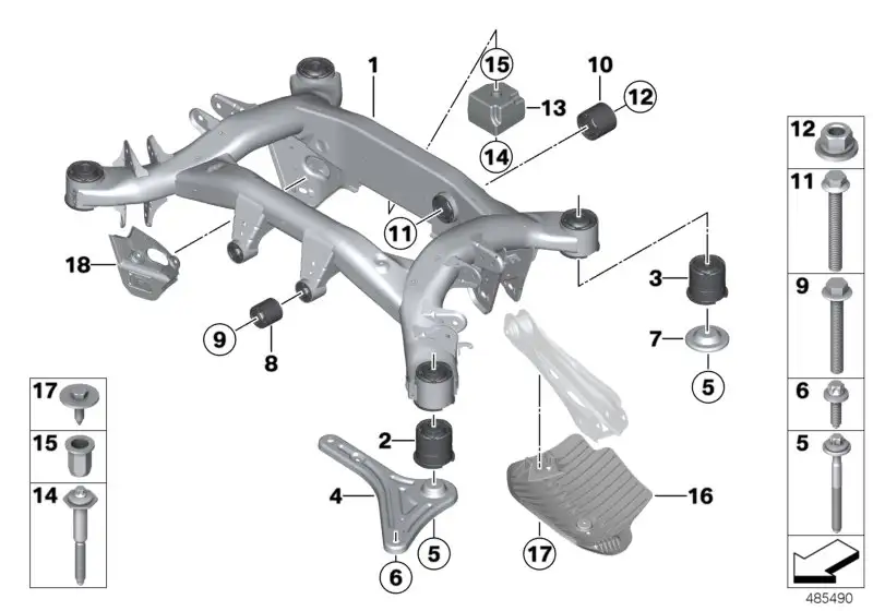 BMW Hinterachsträger G01 G02 33306870991