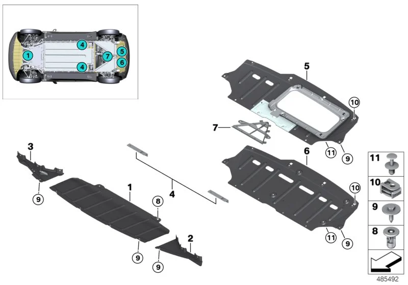 BMW Abdeckung vorne links I01 51757270917
