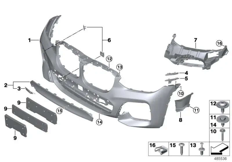 BMW Aircurtain rechts G01 G02 51118065150 - X3 G01
