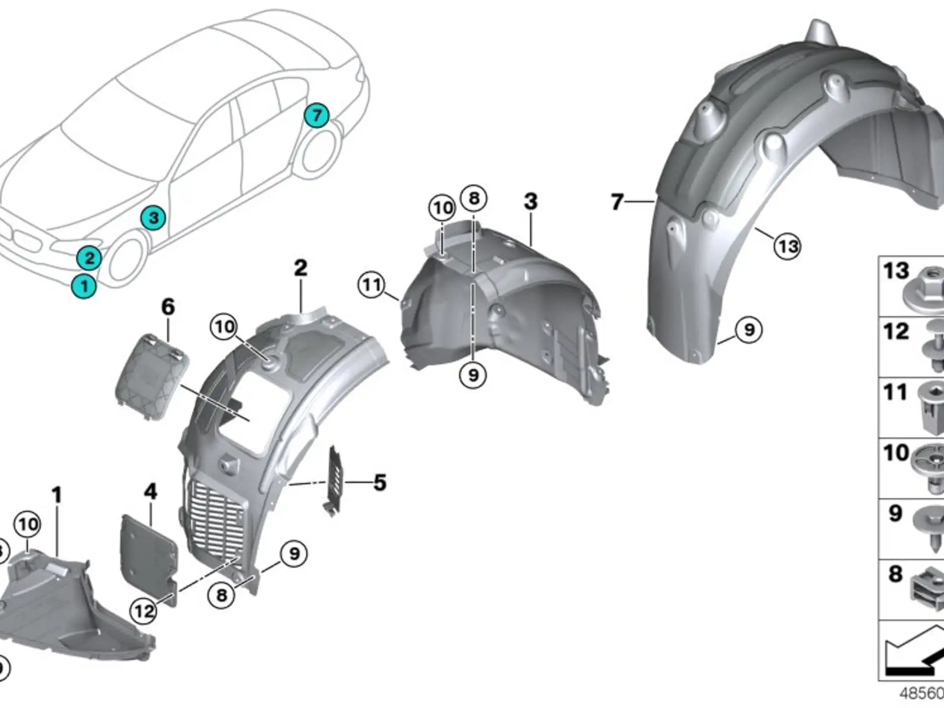 BMW Abdeckung unten rechts G11 G12 51757347024