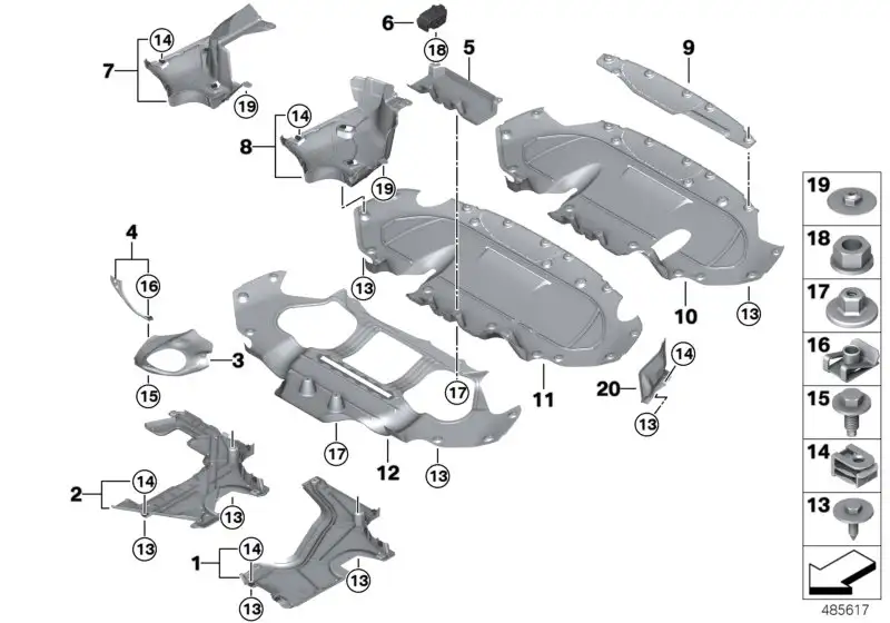 BMW Unterbodenverkleidung Tank rechts G31 51757441180