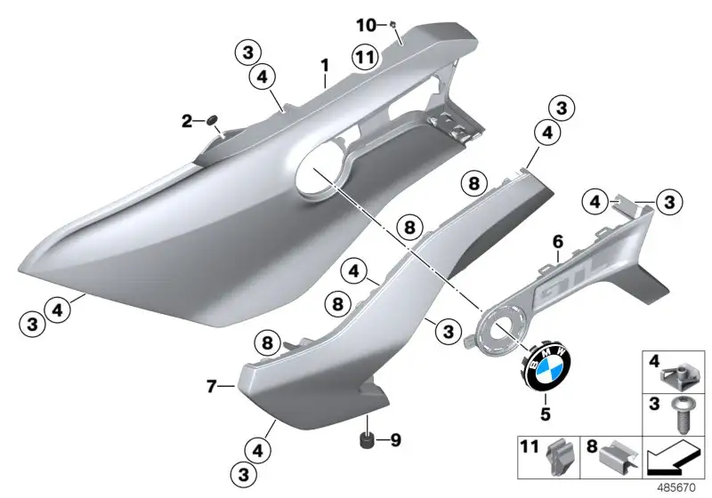 BMW Seitenverkleidung links K48 K61 46638562535