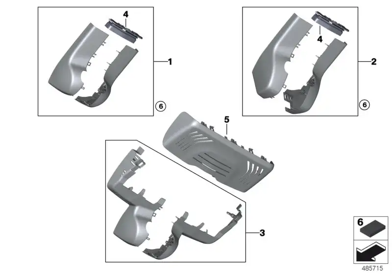 BMW Satz Spiegelfussabdeckung F97 F98 G01 51166846594