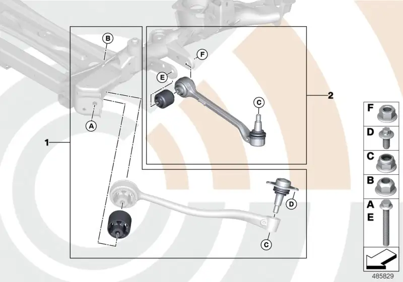 BMW Reparatursatz Querlenker rechts F25 F26 31122457392 - Bildpos