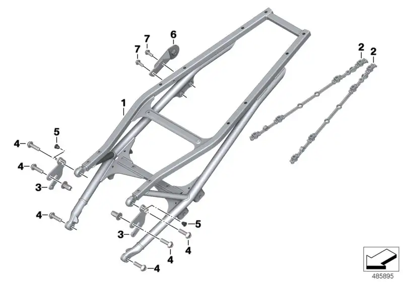 BMW Heckrahmen K80 K81 K82 46518414766