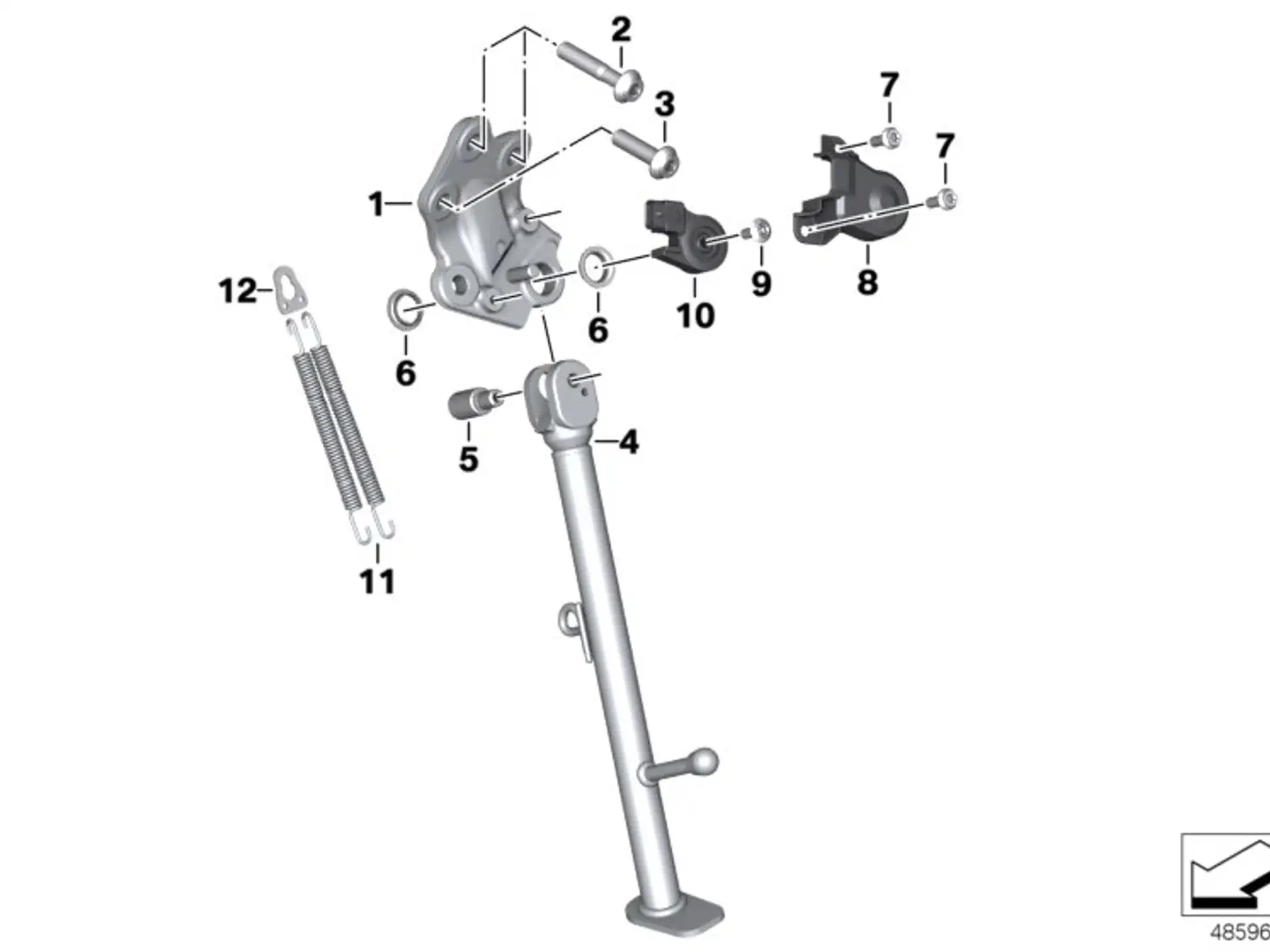 BMW Seitenstütze kurz K81 K82 46539480227