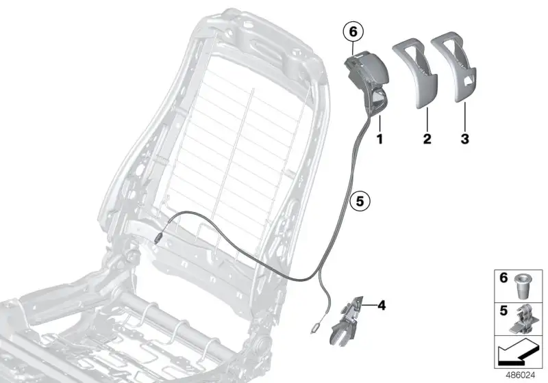 BMW Clip Bowdenzug rechts 52106982922 - Bildposition 04