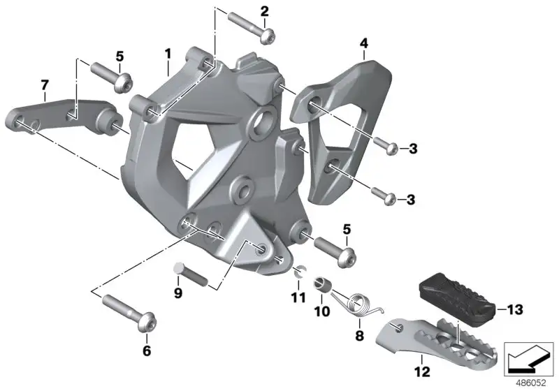 BMW Fussrastenplatte links K80 K81 K82 46718393175