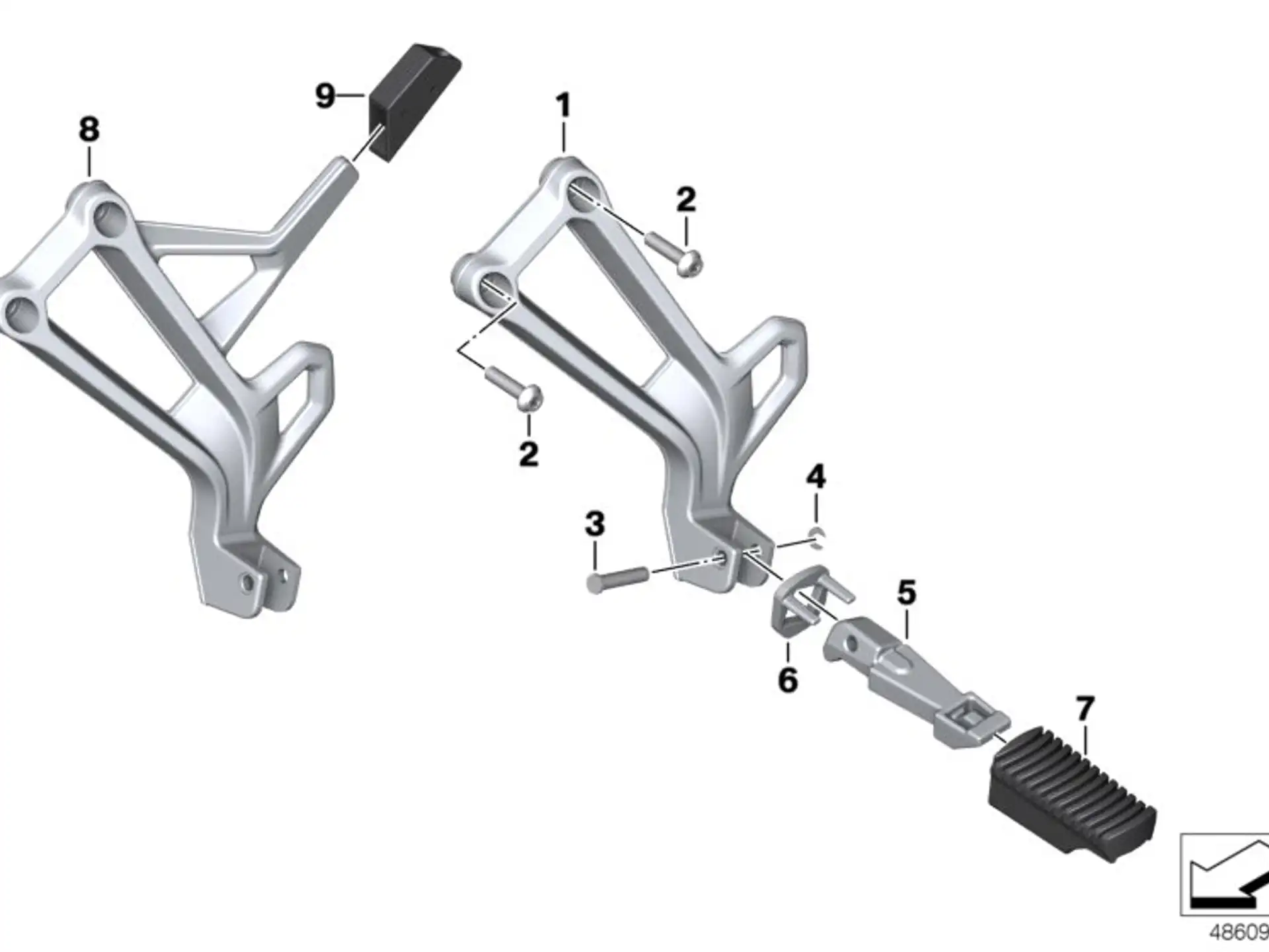 BMW Fussraste hinten rechts K70 K72 K75 K80 K81 K82 46717705654