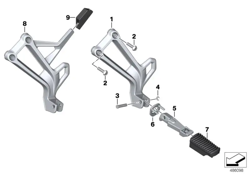 BMW Fussrastenhalter hinten links K80 K81 46718564829