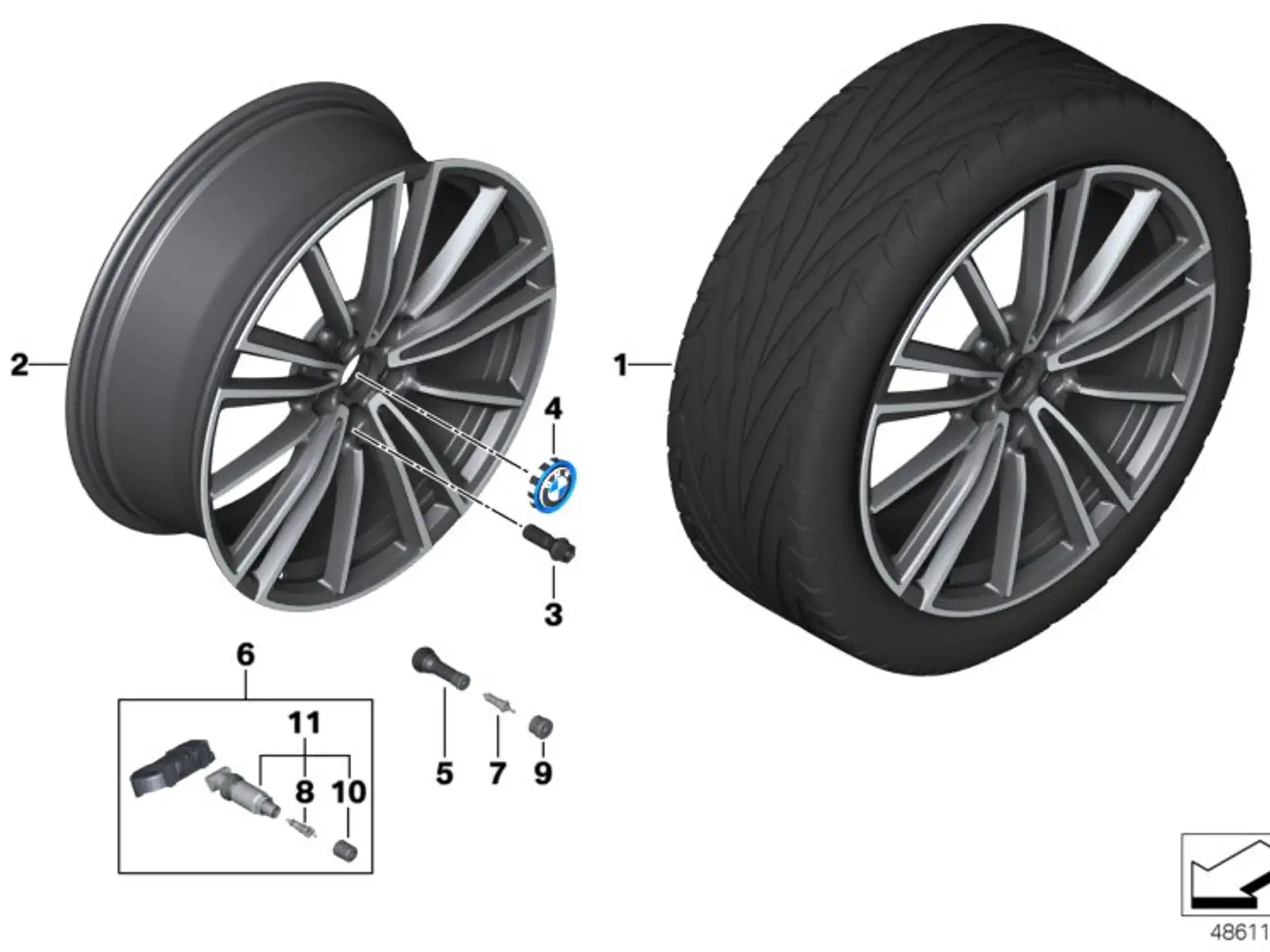 BMW Alufelge Vielspeiche 516 bicolor 7,5Jx20 ET40 i8