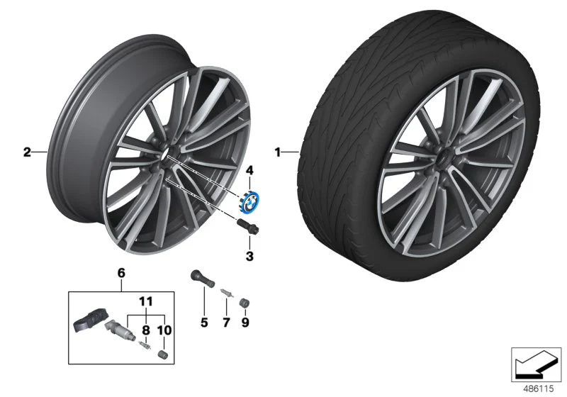 BMW Alufelge Vielspeiche 516 bicolor 8Jx20 ET50 i8 