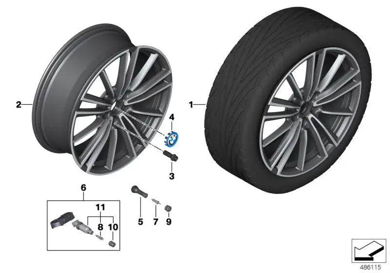 BMW Alufelge Vielspeiche 516 bicolor 8J ET50 i8 - Bildposition 02