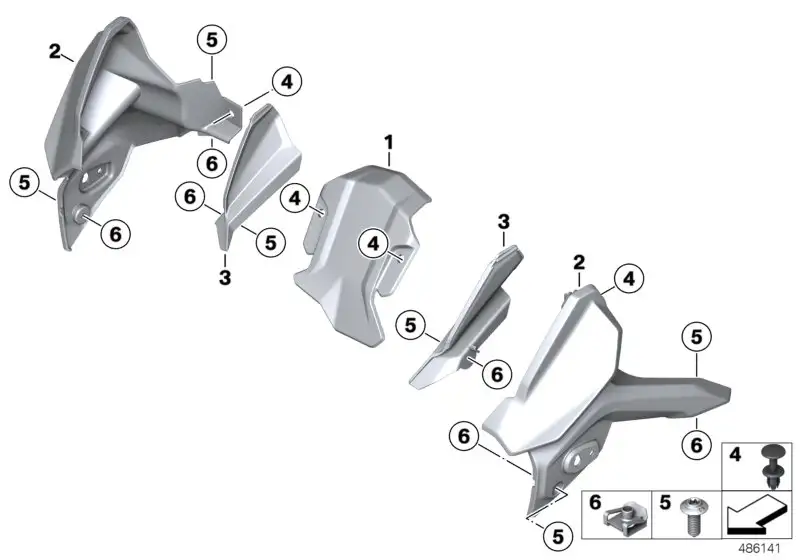 BMW Abdeckung Windleitflügel rechts K80 K81 46638564638