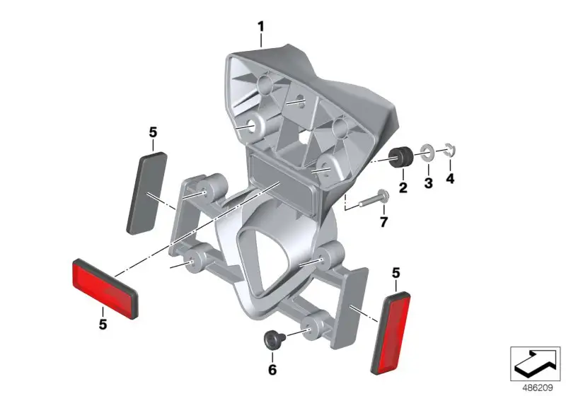 BMW Reflektor rot K02 K03 63148566741