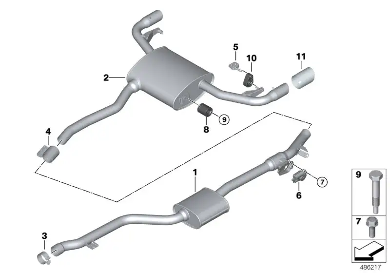 BMW Nachschalldämpfer G01 18308593762