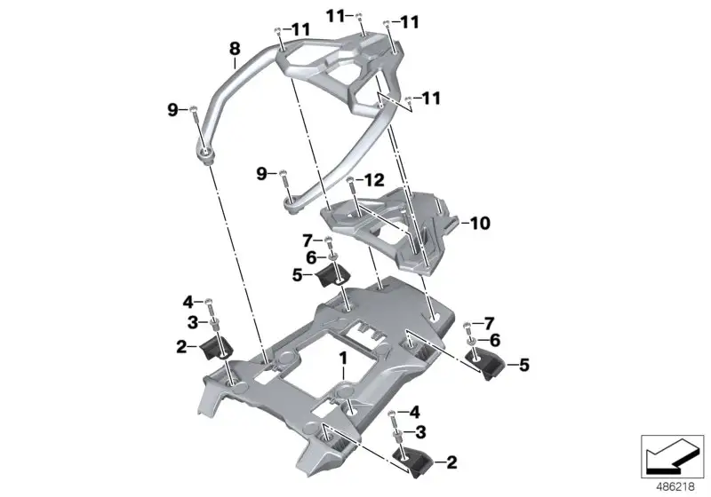 BMW Gepäckbrücke Oberteil K80 K81 46728564644 - Bildposition 08