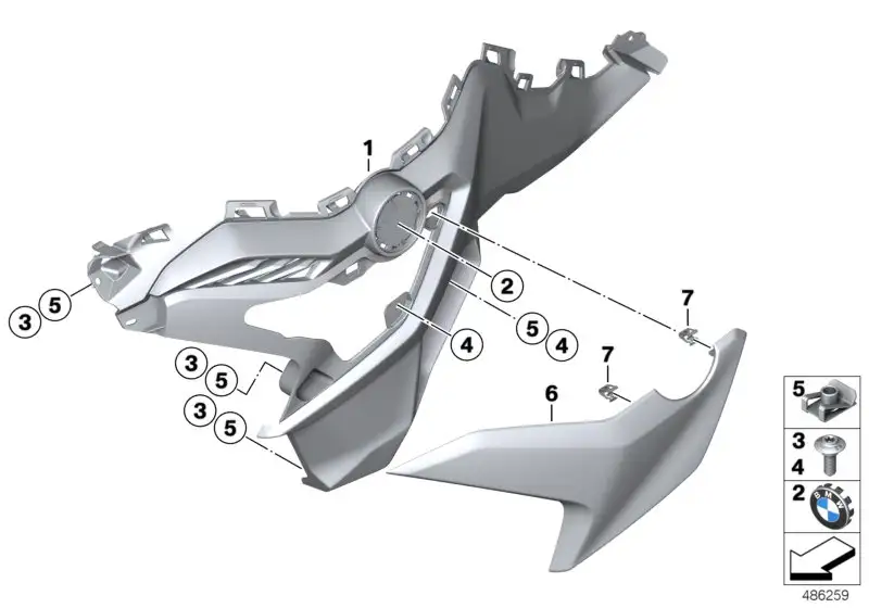 BMW Kühlerblende rechts K80 K81 46638564580