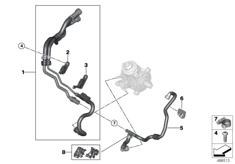 BMW Kraftstoffleitung Motorraum F39 F45 F46 F48 F54 F55 F56 F57 F60 13538514114