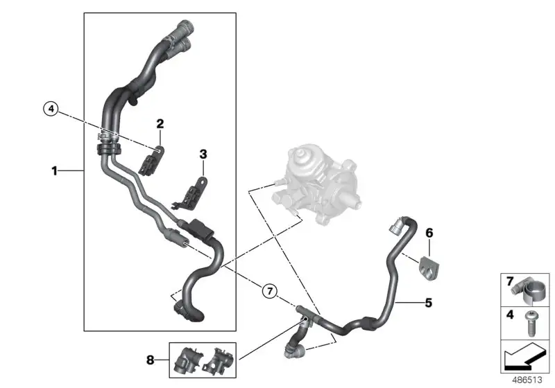 BMW Kraftstoffleitung Motorraum F39 F45 F46 F48 F54 F55 F56 F57 F