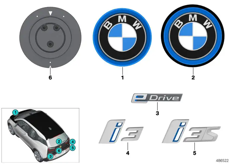 BMW Schriftzug I01 51147487884