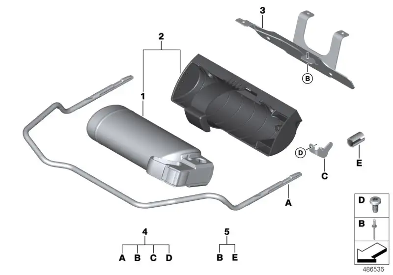 BMW Adapterblech Feuerlöscher UKL F45 F46 F48 F54 F55 F56 F56E F5