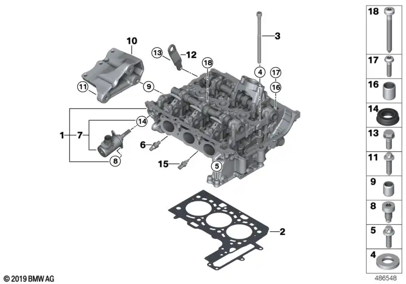BMW Zylinderkopfdichtung F39 F20 F44 F45 F46 F48 F54 F55 F56 F57