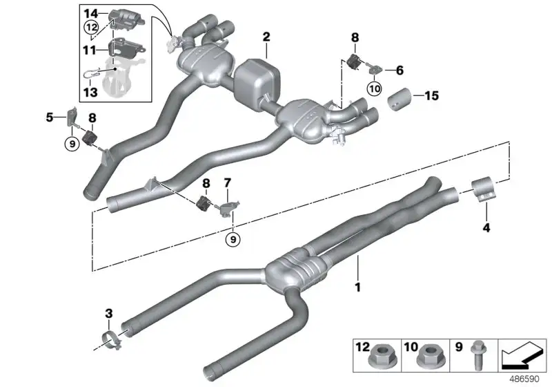 BMW Vorschalldämpfer F90 18308092607 - Bildposition 01