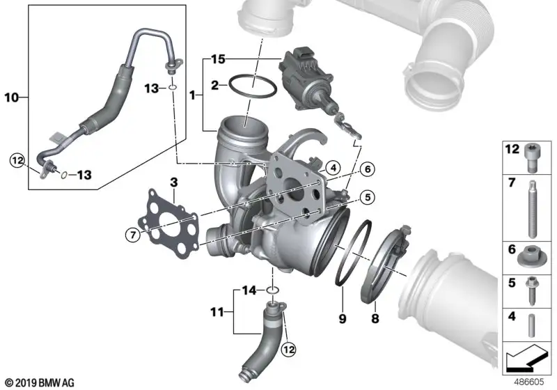 BMW Dichtung Abgasturbolader F39 F20 F44 F45 F46 F48 F54 F55 F56