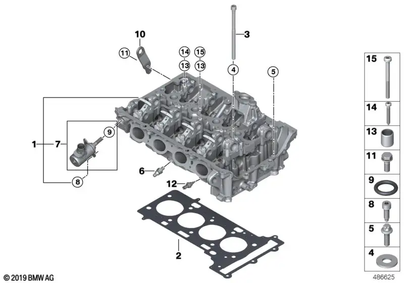 BMW Zylinderkopfdichtung F39 F44 F45 F46 F48 G01 G02 G05 G06 G11