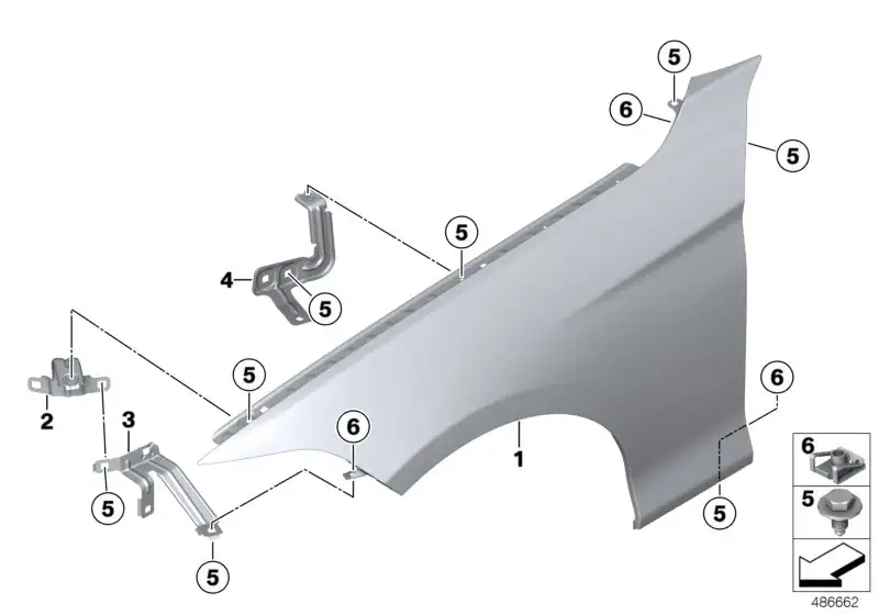 BMW Halter Seitenwand vorne rechts 3 F30 F31 F32 F33 F36 F80 F82