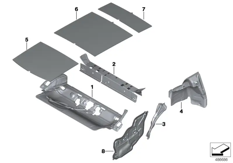 BMW Schallisolierung Boden hinten F54 51487353863 - Bildposition