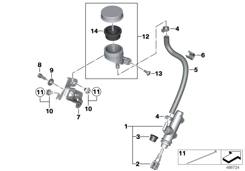 BMW Druckstange Hauptbremszylinder K25 K25H K29 K42 K46 K47 K49 K67 34317692792