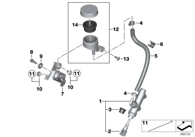 BMW Druckstange Hauptbremszylinder K25 K25H K29 K42 K46 K47 K49 K
