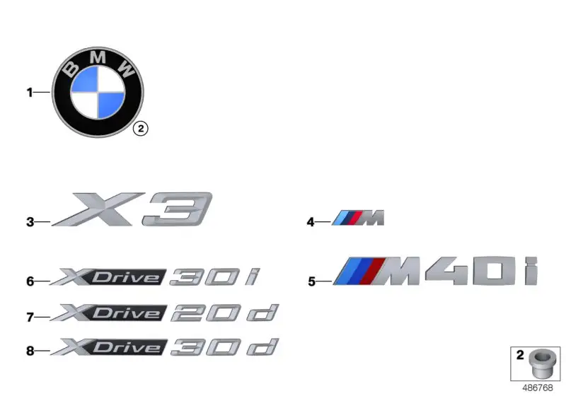 BMW Schriftzug G01 51148072216 - X3 G01