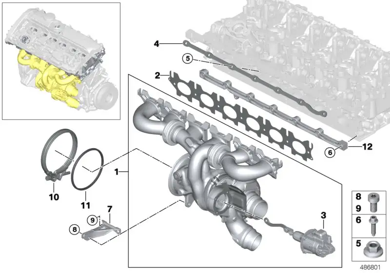 BMW V-Bandschelle F20 F21 F22 F23 F30 F31 F32 F33 F34 F36 G01 G02