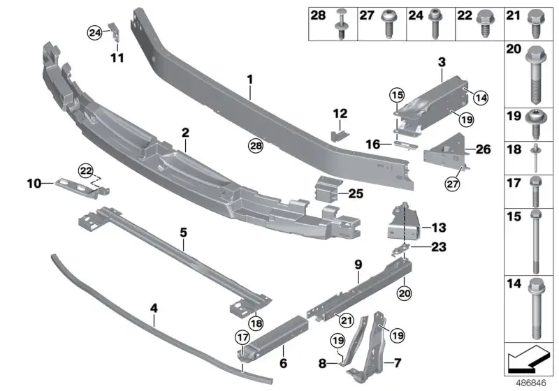 BMW Querverbindung vorn F39 F20 F44 F45 F46 F48 F54 F55 F56 F56E