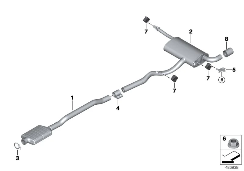 BMW Endrohrblende Chromglanz F39 F45 F46 F48 18308682297