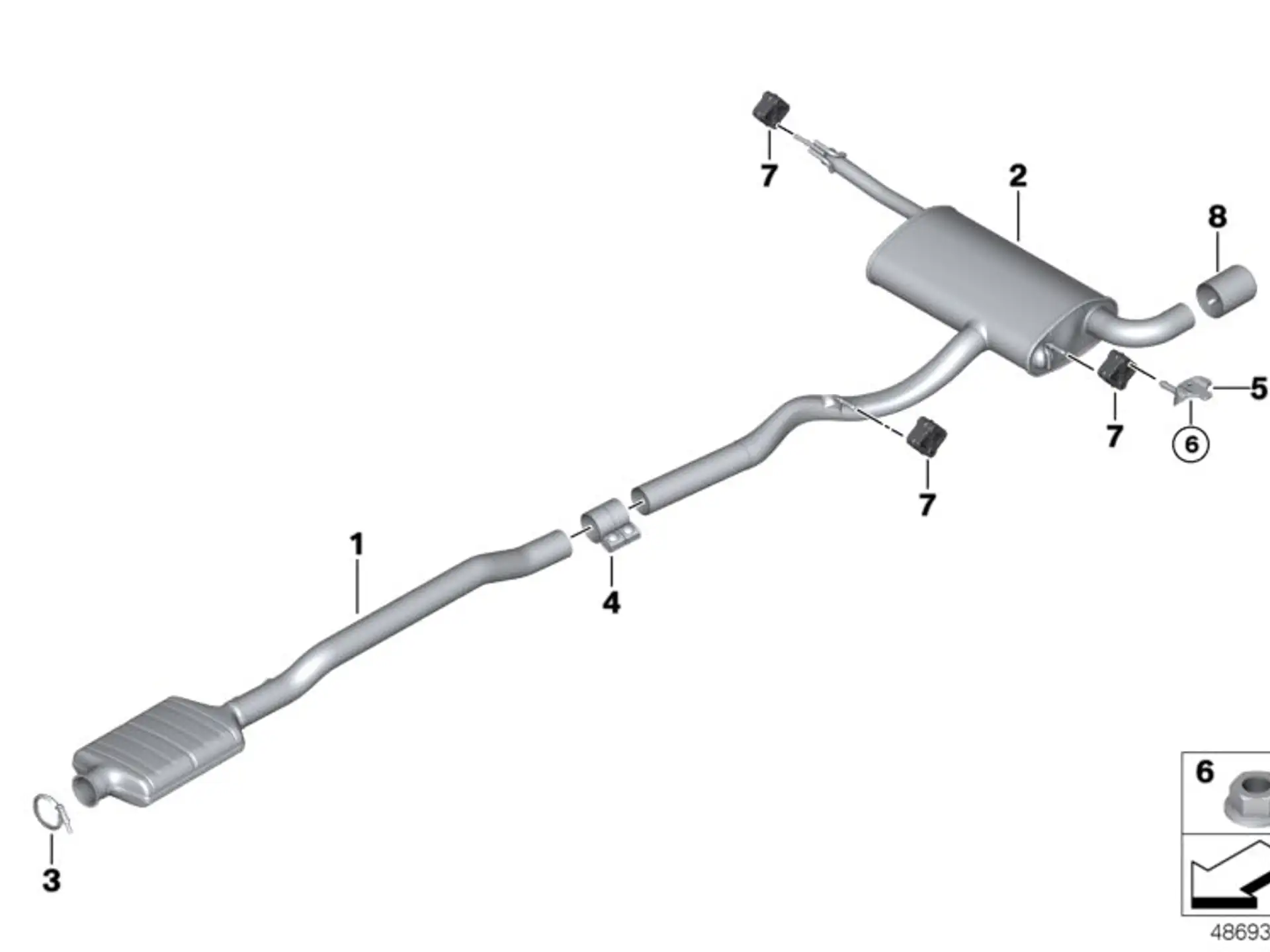 BMW Endrohrblende Chromglanz F39 F45 F46 F48 18308682297