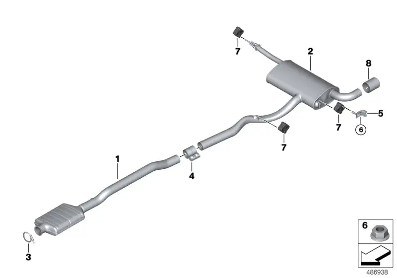 BMW Endrohrblende Chromglanz F39 F45 F46 F48 18308682297 - 2er F4